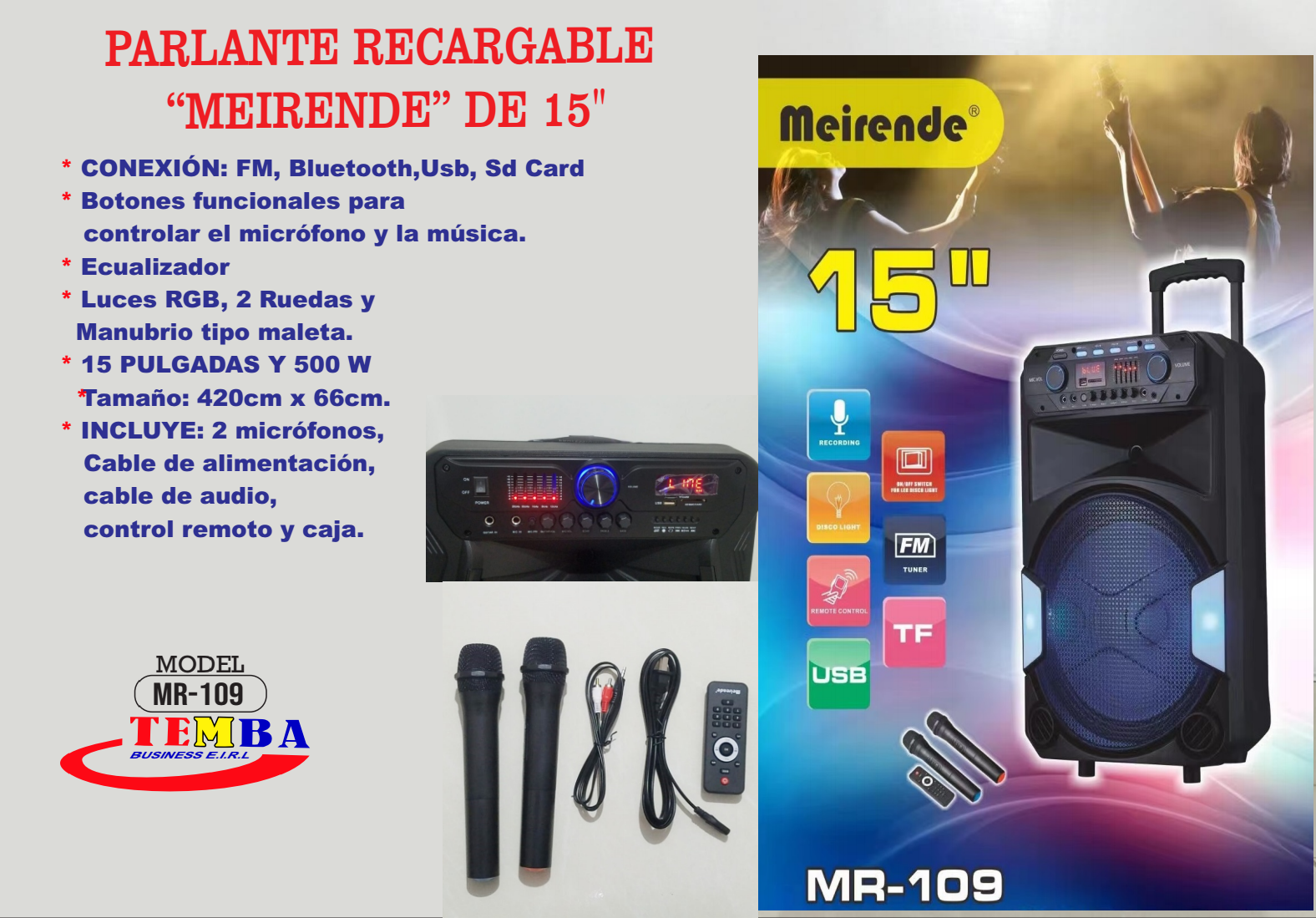PARLANTE PORTATIL MR-109