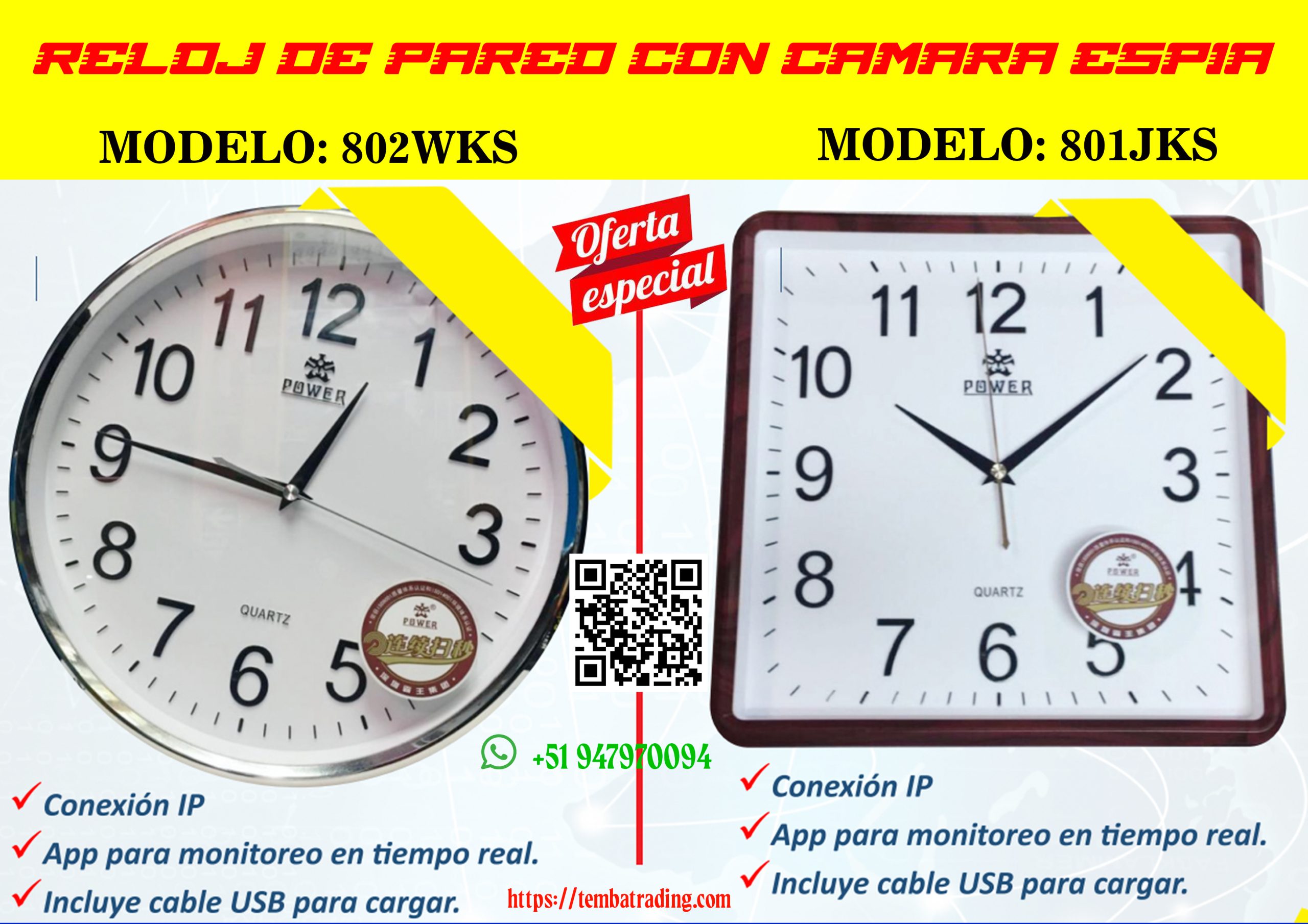 RELOJ DE PARED CON CAMARA ESPIA OK
